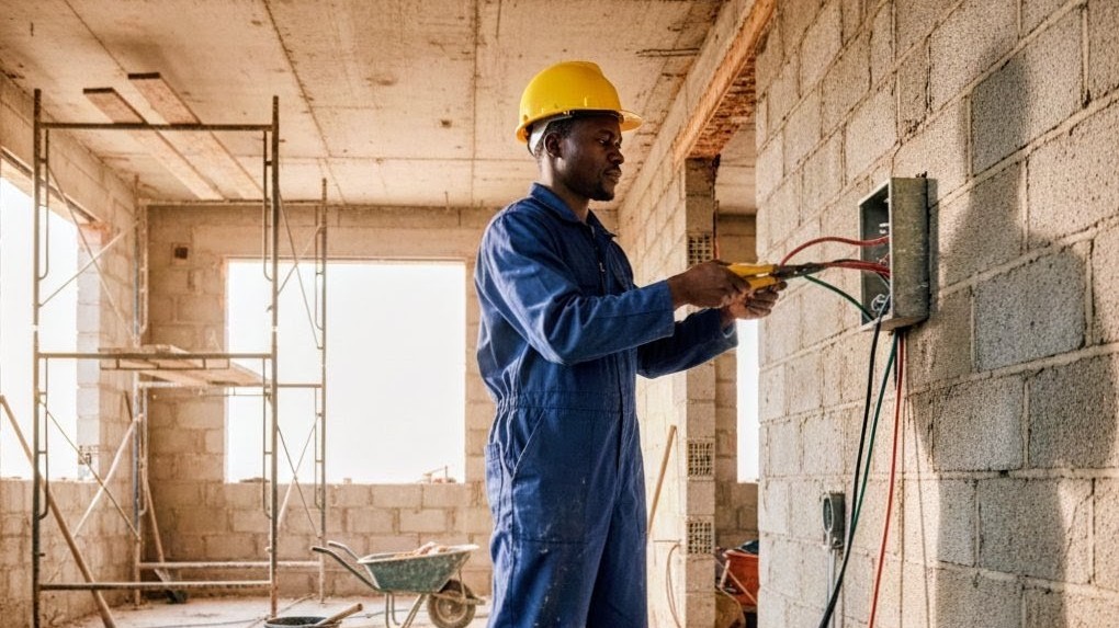 Electrician at work